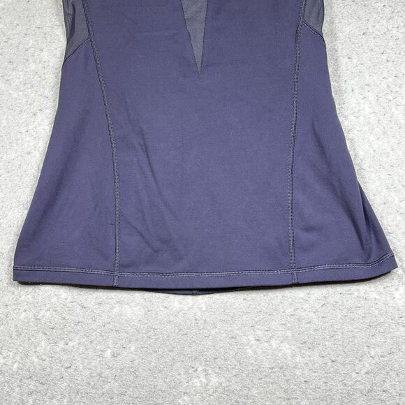Lululemon Strappy Tank Top Size 8 Deep Purple Lightweight Mesh Sleeveless - Picture 6 of 13